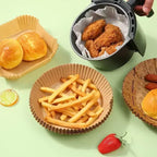50Pcs Air Fryer Disposable Paper Non-Stick Airfryer Baking Papers Round Air-Fryer Paper Liners Paper Kitchen Accessories