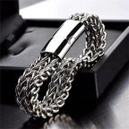 UILZ Explosive Hip Hop Exquisite Stainless Steel Cuban Chain Bracelet Front And Back Men's Simple Bully Punk Bracelet