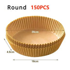 50Pcs Air Fryer Disposable Paper Non-Stick Airfryer Baking Papers Round Air-Fryer Paper Liners Paper Kitchen Accessories