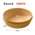 50Pcs Air Fryer Disposable Paper Non-Stick Airfryer Baking Papers Round Air-Fryer Paper Liners Paper Kitchen Accessories