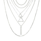 Double Triangle Multilayer Necklace